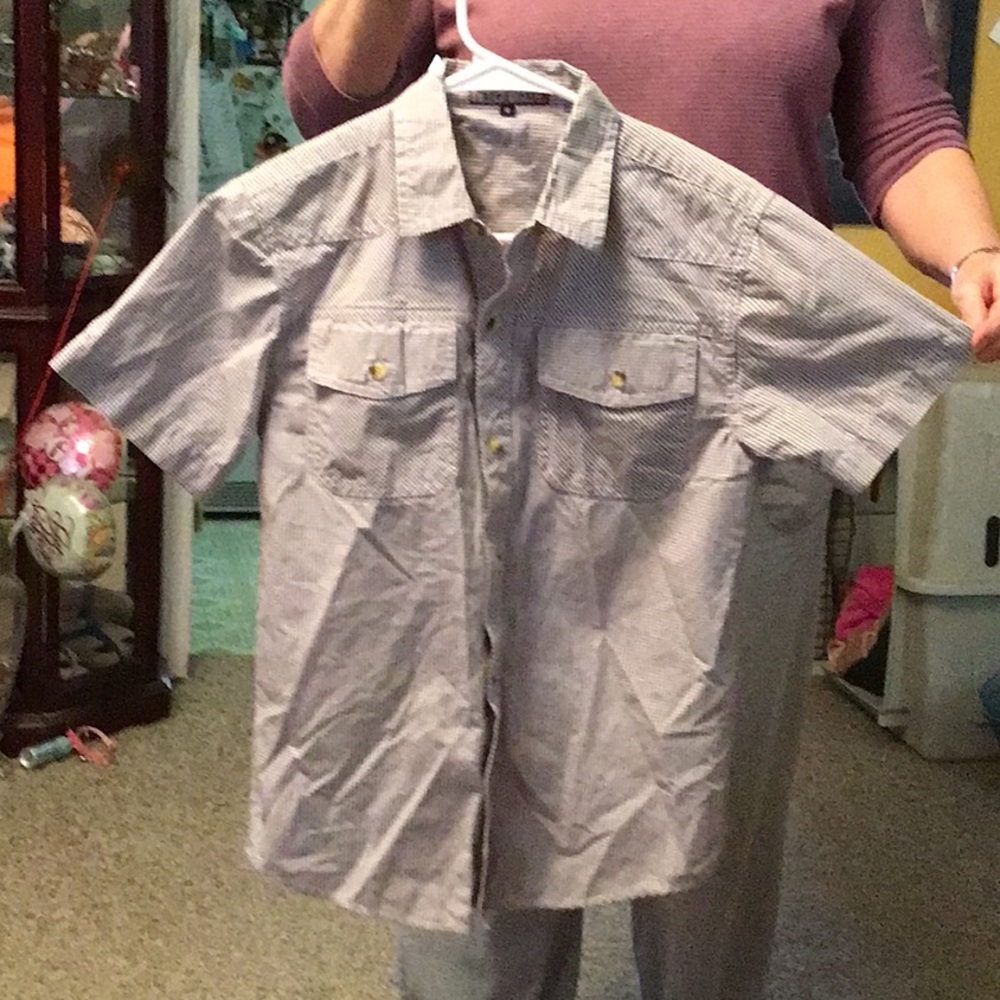 FADED GEAR - boys western style pockets, button down shirt sz 12